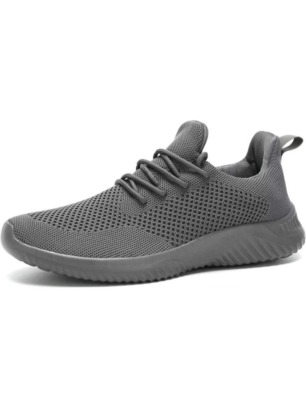 Men's Grey Slip on Walking Shoes Ultra Light Breathable Non Slip Running Shoes